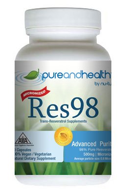 Resveratrol 120 Count, 500mg Capsules 98% Pure Micronized