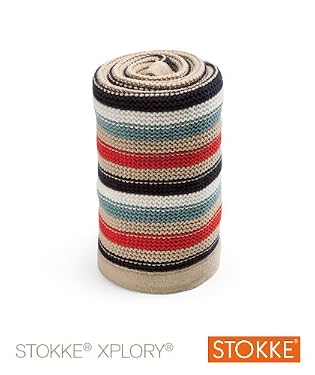 Stokke Xplory Knitted Blanket - Red Multi Stripe
