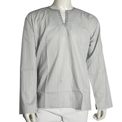 Mens Long Sleeve Casual Cotton Shirt Kurta India Chest 46 inches