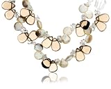 Sterling Silver Smoky Quartz, Coin Pearl & Rock Crystal Necklace, 20