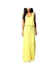 Chiffon/Polyester Sleeveless Pleated Elasticized   Waistline Maxi Dress 