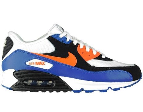 Nike Air Max 90 White/Bright Mandarin-Black-Blue Mens Shoes 309299-127-8