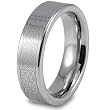 Flat Polished Tungsten Carbide Ring with Intricate Laser Design (6.0mm) - Sizes 6 - 13