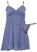 Betsey Johnson Pleated Chiffon Periwinkle Chemise and Thong - Final Sale!