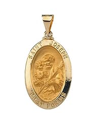 Divine 14k Yellow Gold St. Joseph Medal Pendant