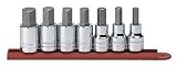 GearWrench 80721 Seven-Piece 1/2-Inch Drive SAE Hex Bit Socket Set