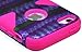 BasTexWireless Bastex Heavy Duty Hybrid Case for Apple Iphone 5c - Hot Pink Silicone / Purple & Green Diamond Chevron Tribal Aztec Hard Shell