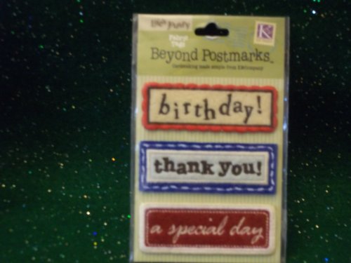 Beyond Postmarks Cardmaking Self Adhesive Fabric Felt Embroidered Tags.