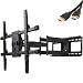 VideoSecu Articulating Flat Panel TV Wall Mount for 37-55" LCD LED Plasma TV with Free 7 ft HDMI cable M09