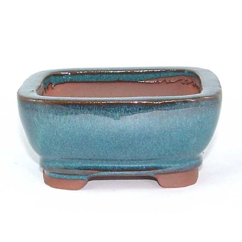 10.5cm Bonsai or Accent Pot - Turquoise Rounded