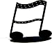 Musical Note Metal Earring Holder - Black