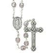 7mm Rose Capped Beads on 35 Rosary Necklace with Silver Plated Crucifix and Center. The Neck Chain Size is 28 Length