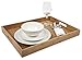 Simply Bamboo Brown Large Ribbed Rectangle Bamboo Serving Tray | Decorative Platters for Ottoman | Kitchen Tabletop | Coffee Tray - 20