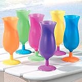 Plastic Hurricane Margarita Glasses - 12 Pack
