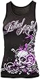 Lethal Threat (LT20208S) Women's Lethal Angel Floral Skull Shirt (Black, Small)