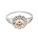 Vintage Aura Ring Rhodium Plated Brass Champagne Cubic Zirconia Simulated Marcasite (Sizes 4-13)