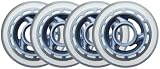 Clear / Silver Inline Skate Wheels 80mm 78a 4-Pack