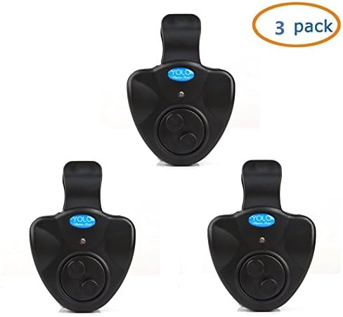 MAIKE MALL Sensitive LED Electronic Fish Bite Alarm Finder Sound Alert Bell Clip On Fishing Rod with Loud Siren Day/ Night Carp Fishing Outdoor (3-Pack)