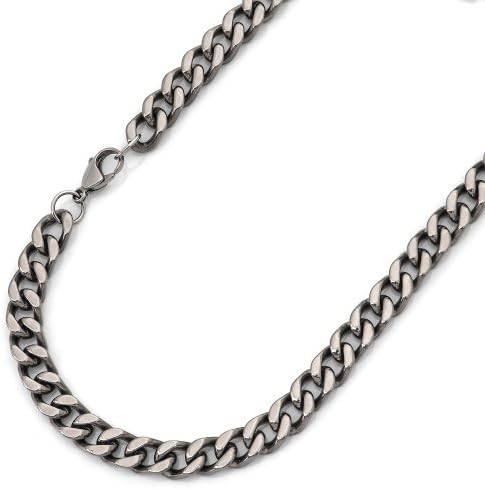 8mm Titanium High Polished Curb Chain Link - 24 inches - 24TMCH265