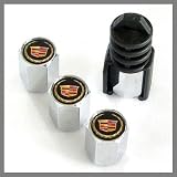 Cadillac Gold Logo Anti Theft Tire Stem Valve Caps