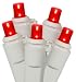 Set of 100 Red LED Wide Angle Christmas Lights - White Wire