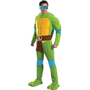 Rubie's Costume Men's Teenage Mutant Ninja Turtles Deluxe Adult Muscle Chest Leonardo, Green, Standard