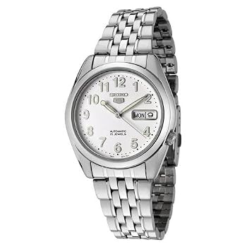 Seiko 5 #SNK377 Men's White Dial with Luminous Numbers Self Winding Automatic Watch