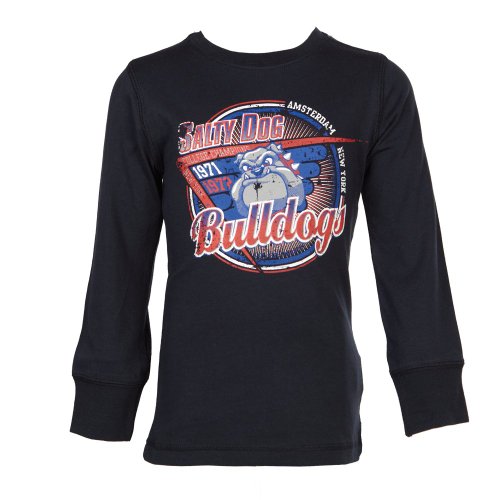 Salty Dog Boys Black Printed Long Sleeve Cotton Top - 8 Years