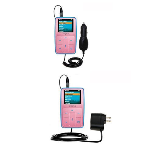 Electronics: Essential Kit for the Creative Zen MicroPhoto includes Car and Wall Charger with Rapid Charge Technology Gomadic Brand w/ TipExchange Technology