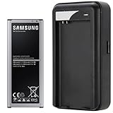 Samsung Galaxy Note 4 OEM NFC Battery [1 NFC Battery + Charger] 3220 mAh Spare Replacement Li-ion Battery Combo with TrendON Portable USB Travel Wall Charger