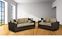 Furniture online: Seattle 2-pcs Sofa and Loveseat Living Room Set in Pebble Color.