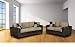 Seattle 2-pcs Sofa and Loveseat Living Room Set in Pebble Color.