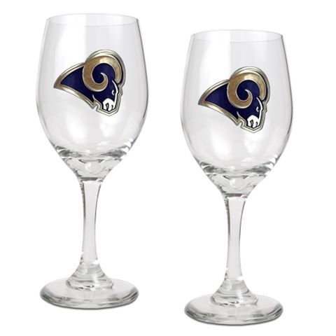 Saint Louis Rams St Set of 2 Wine Glasses