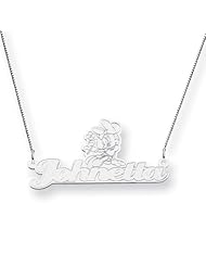 Personalized Minnie Mouse Name Pendant, Sterling Silver