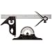Mitutoyo Combination Square Set, 4 piece, Cast Iron Square, Center and  Protractor Heads, Steel Blade