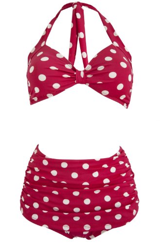 Esther Williams Women's 50s Pin Up Retro Two Piece Bikini Polka Dot Swimsuit