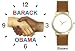 Black & White Handshake - Barack Obama - President Barack Obama Commemorative - WATCHBUDDY&reg; DELUXE TWO-TONE THEME WATCH - Arabic Numbers - Brown Leather Strap-Size-Children's Size-Small ( Boy's Size & Girl's Size )