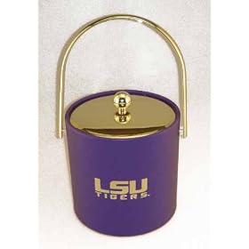 Kraftware 22054 LSU 3 Quart Ice Bucket with Gold Logo and Track Handle by Kraftware