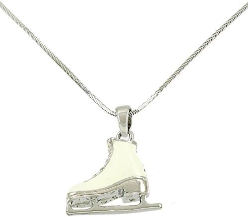 Crystal Ice Skate Charm Pendant Necklace