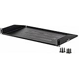 NavePoint Cantilever Server Shelf Vented Shelves Rack Mount 19" 1U Black 10" (250mm) deep