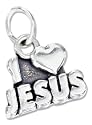 STERLING SILVER ANTIQUED "I HEART JESUS" CHARM