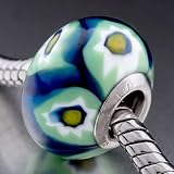 Green Blue Gorgeous Flower Charm Murano Glass Charm Bead Pandora Bead & Bracelet Compatible 414zZ3Jp9wL. SL160 Green Blue Gorgeous Flower Charm Murano Glass Charm Bead Pandora Bead & Bracelet Compatible