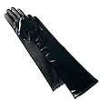 Luxury Lane Women's Cashmere Lined Patent Leather Long Gloves