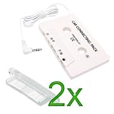 GTMax 2 X Clear Silicone Dock Plug + White Cassette Player Adapter for Apple iPad , iPod Touch , Classic , Nano , iPhone