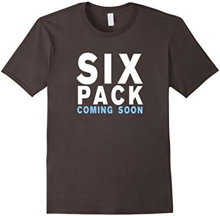 Men's Six pack coming soon t-shirt Medium Asphalt