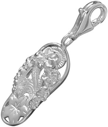 VINANI brand Germany 925 Sterling Silver Charm Pendant Flower Hippie Flip Flop Shoe HFF