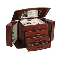 Mele & Co. Meredith Upright Jewelry Box in Dark Burlwood Walnut Mele & Co. Meredith Upright Jewelry Box in Dark Burlwood Walnut