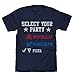 Vote Pizza Party T-Shirt | Navy Blue | Poly Cotton Blend - Medium