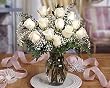 Perfect White Roses with Vase