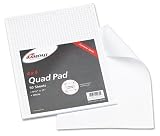 Ampad 22030C 15lb Quadrille Pads with 4 Squares/Inch, Ltr, White, 10 50-Sheet Pads/Pack, Carton of 50 packs